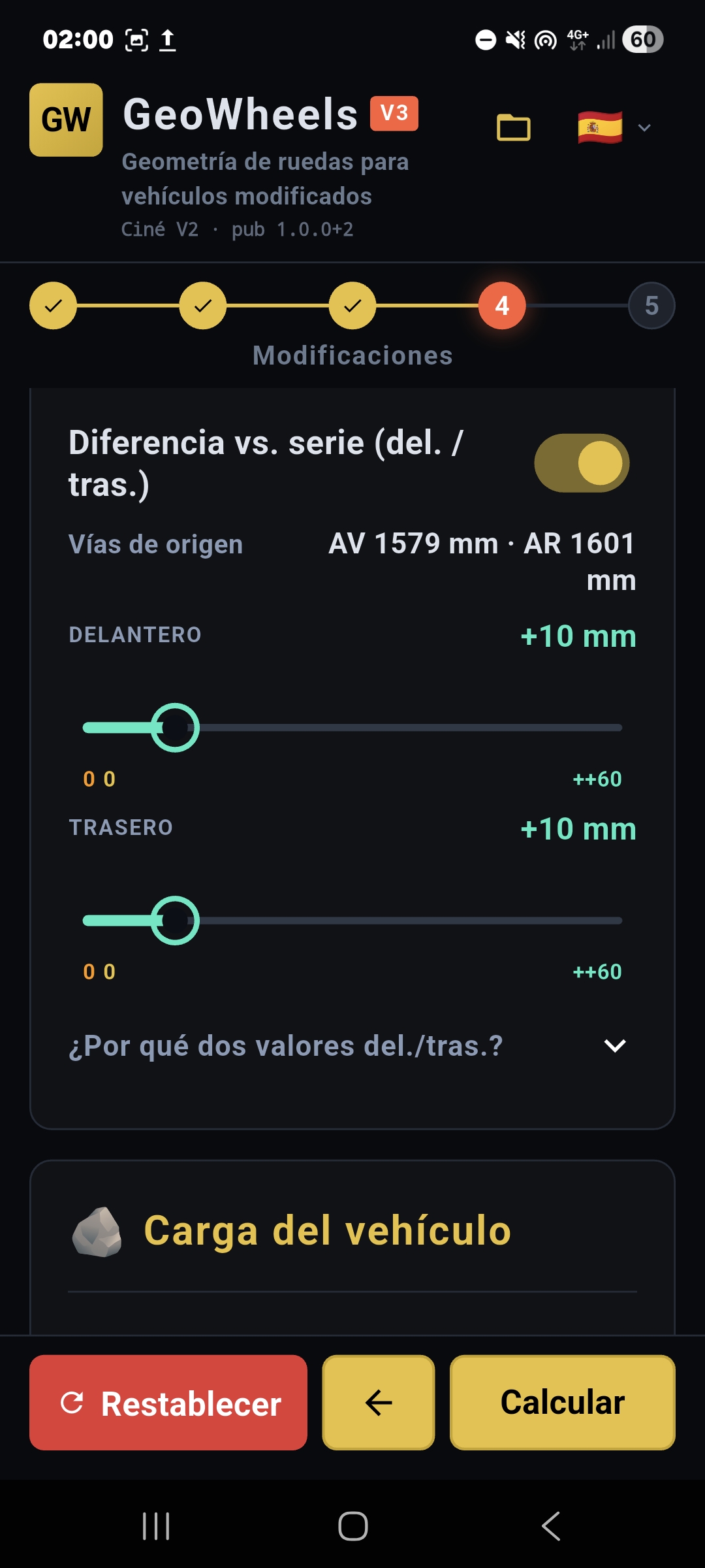 Captura de pantalla de la app GeoWheels