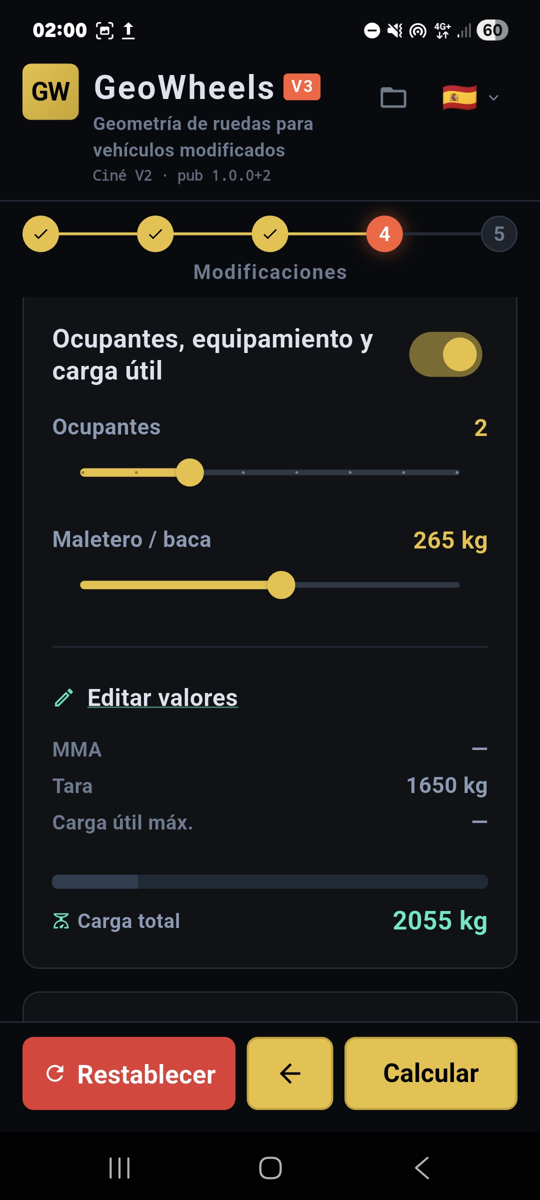 Captura de pantalla de la app GeoWheels