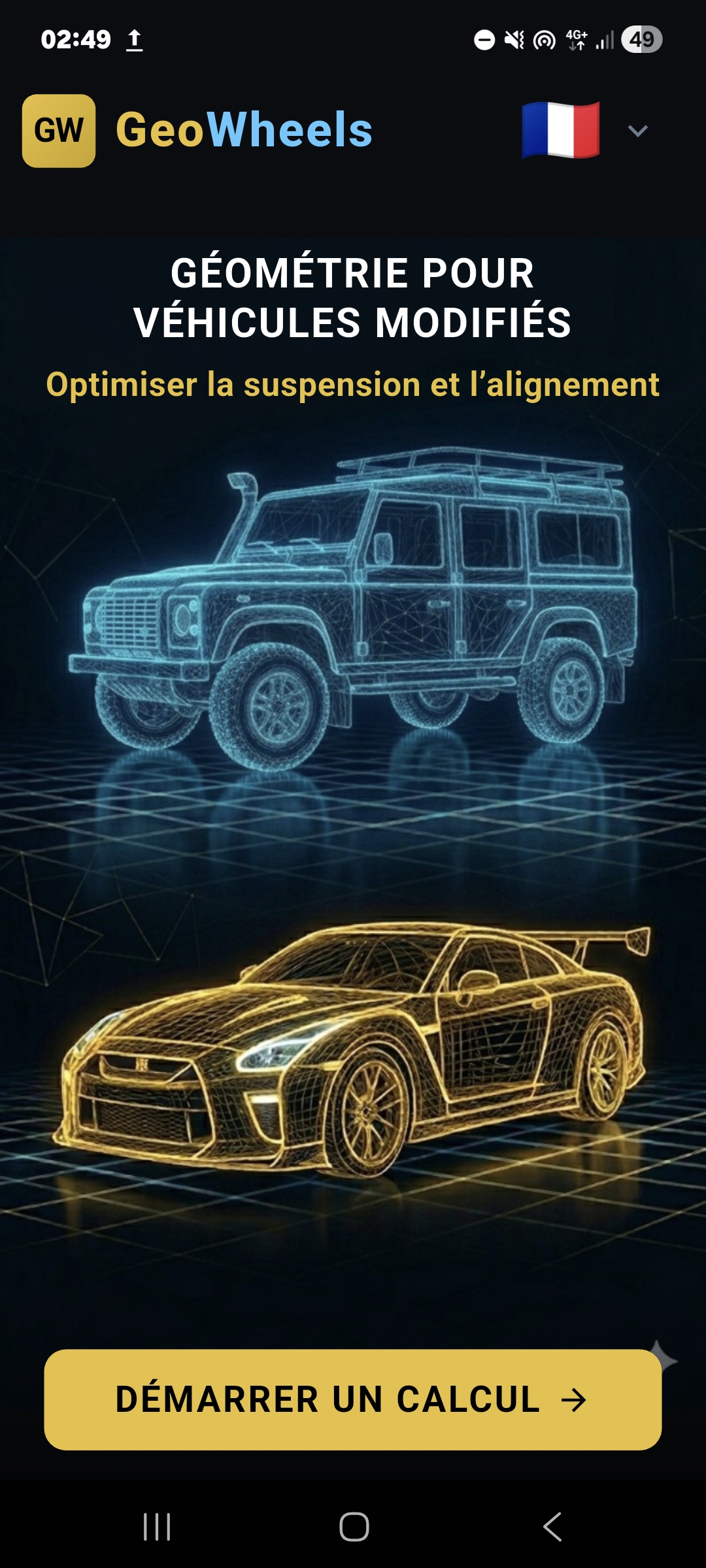 Capture d'écran de l'application GeoWheels